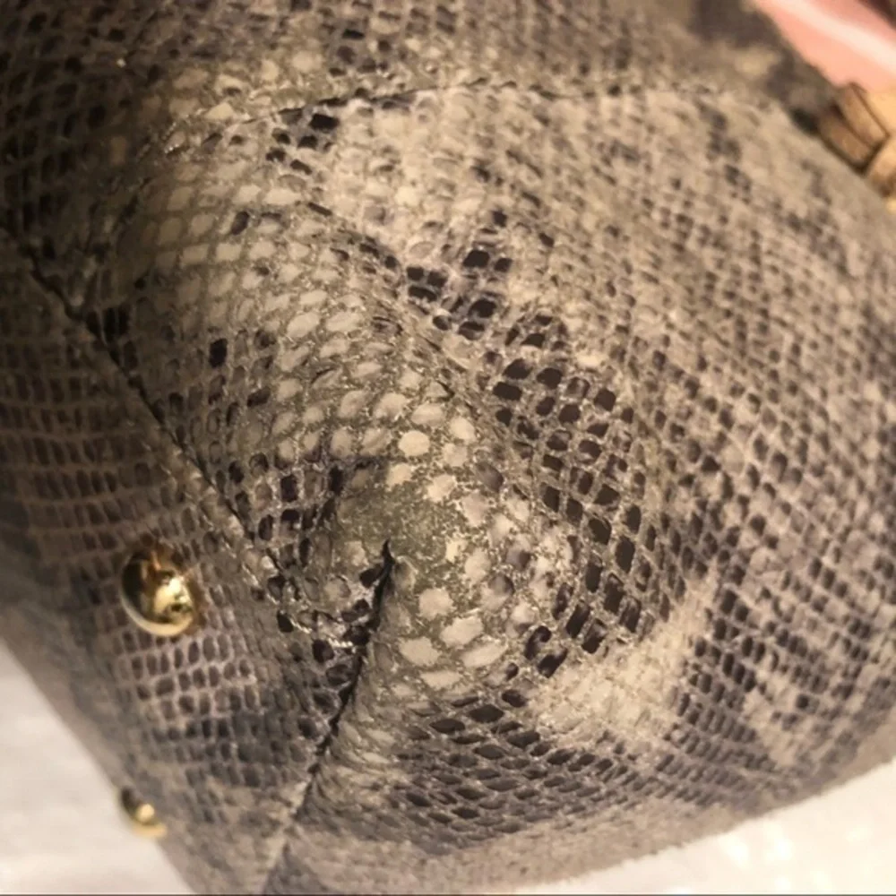 Michael kors snakeskin embossed tote bag